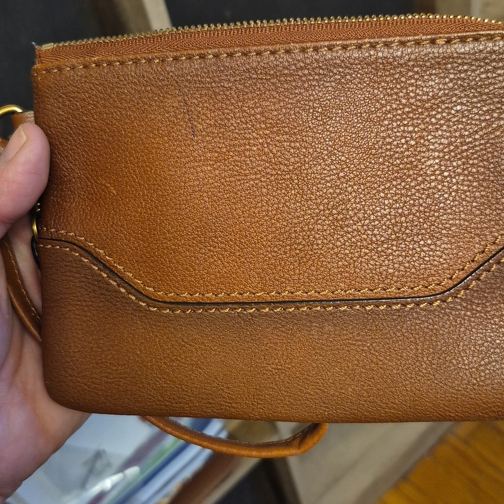 Frye Brown Leather Wristlet with Tassel - Picture 10 of 11
